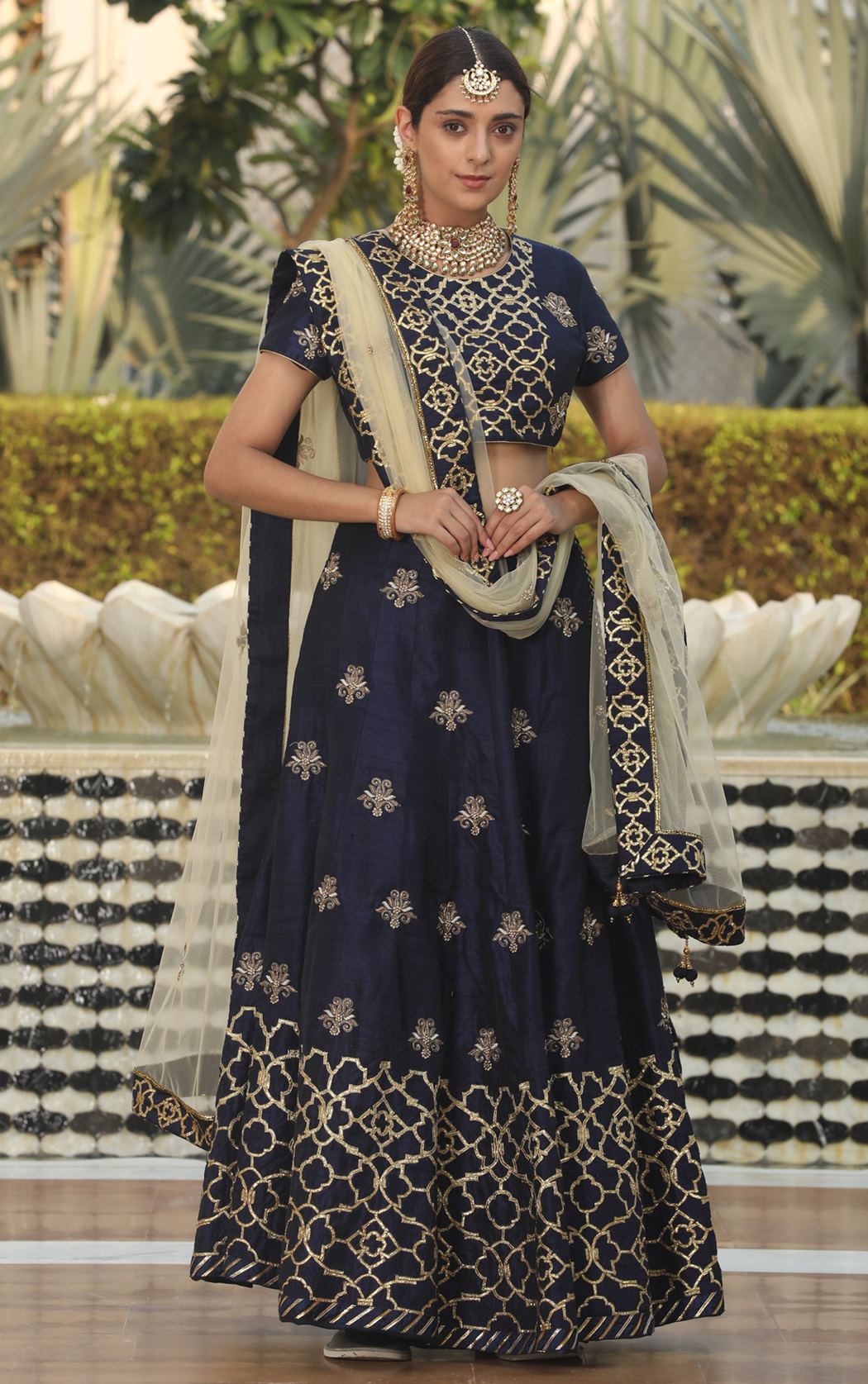 Ranas Blue Raw Silk Lehenga