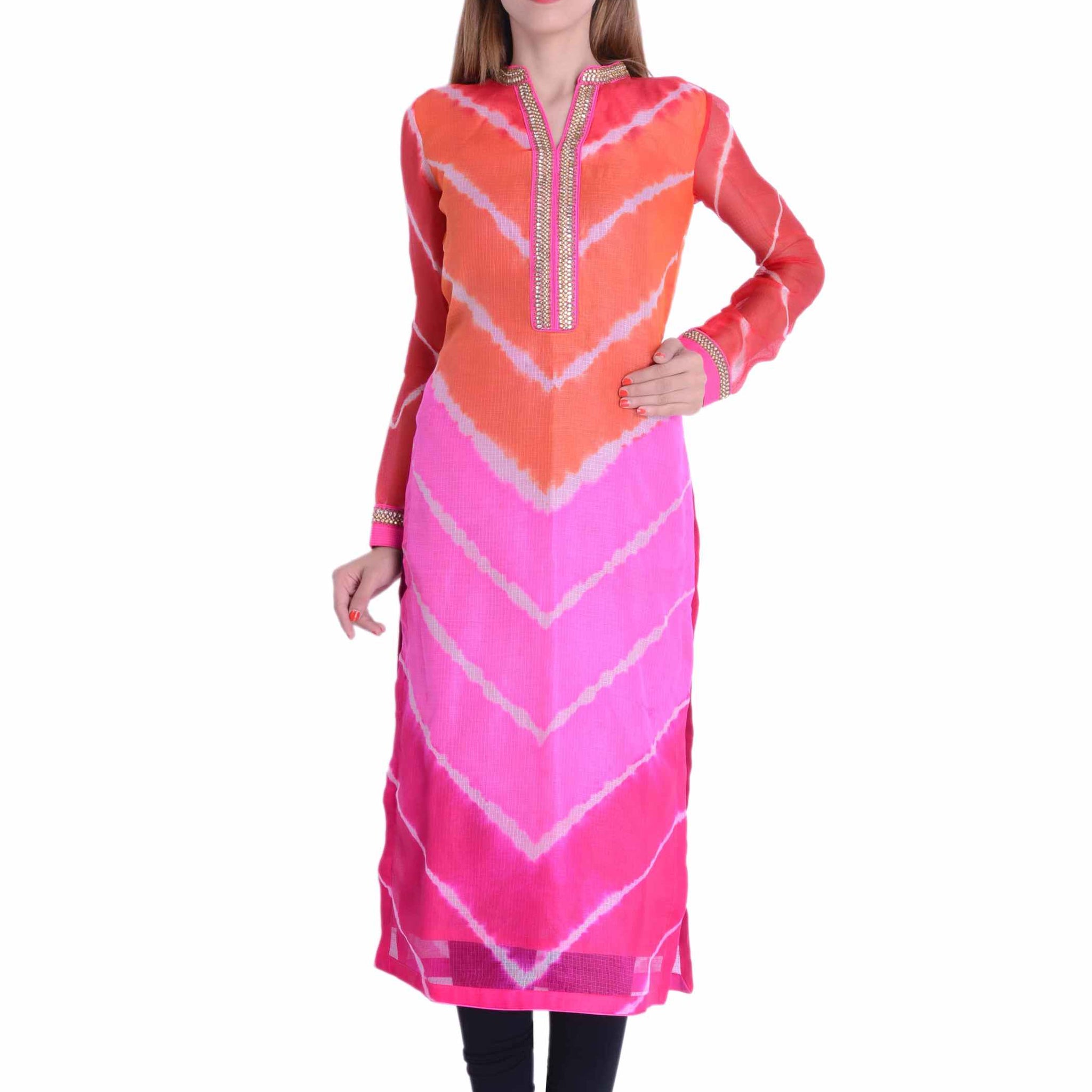 Designer Kurti In Multi Leheriya
