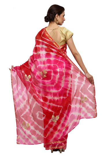 Ranas Pink Batik Kota Silk Saree