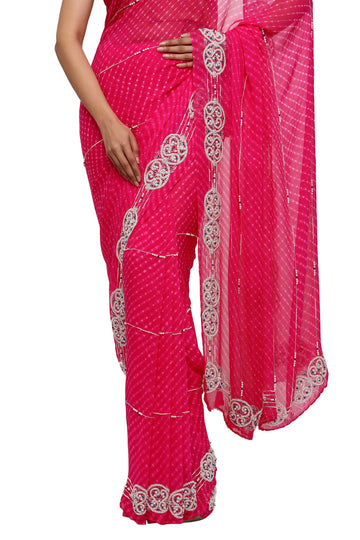 Ranas Rani Mothada Pure Geogette Saree