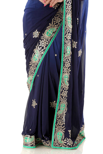 Ranas Blue Shaded Saree