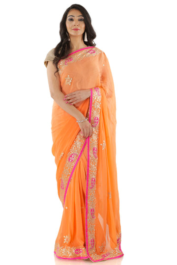 Ranas Orange Color Georgette