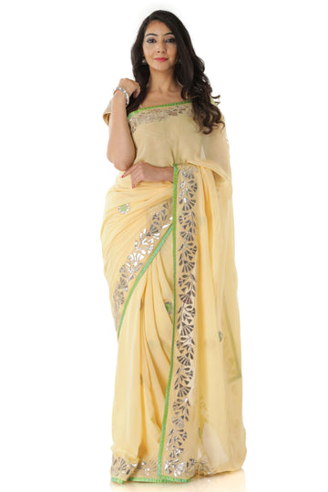 Ranas Pure Georgette Gota Patti Saree