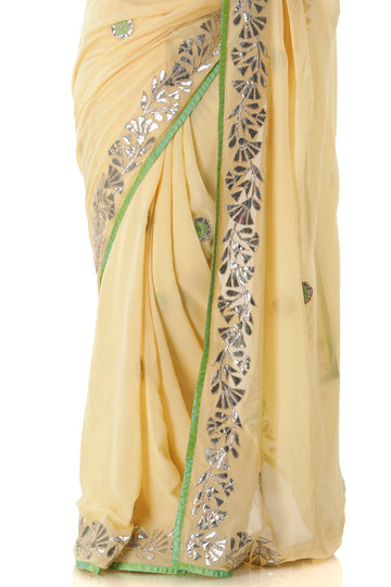 Ranas Pure Georgette Gota Patti Saree