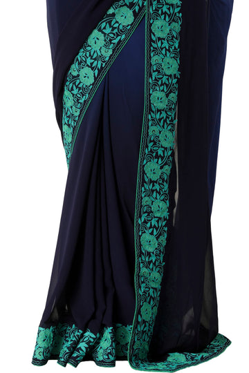 Ranas Blue Color Georgette Saree