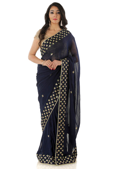 Ranas Blue Color Gota Patti Saree