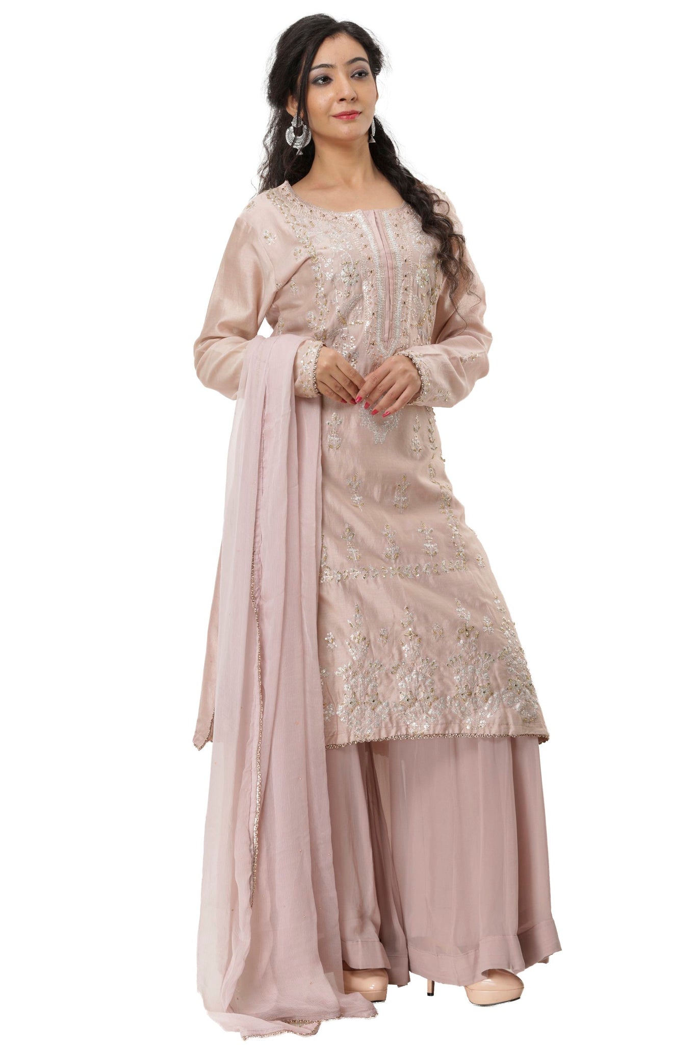 Ranas Movish Pink Chanderi Suit