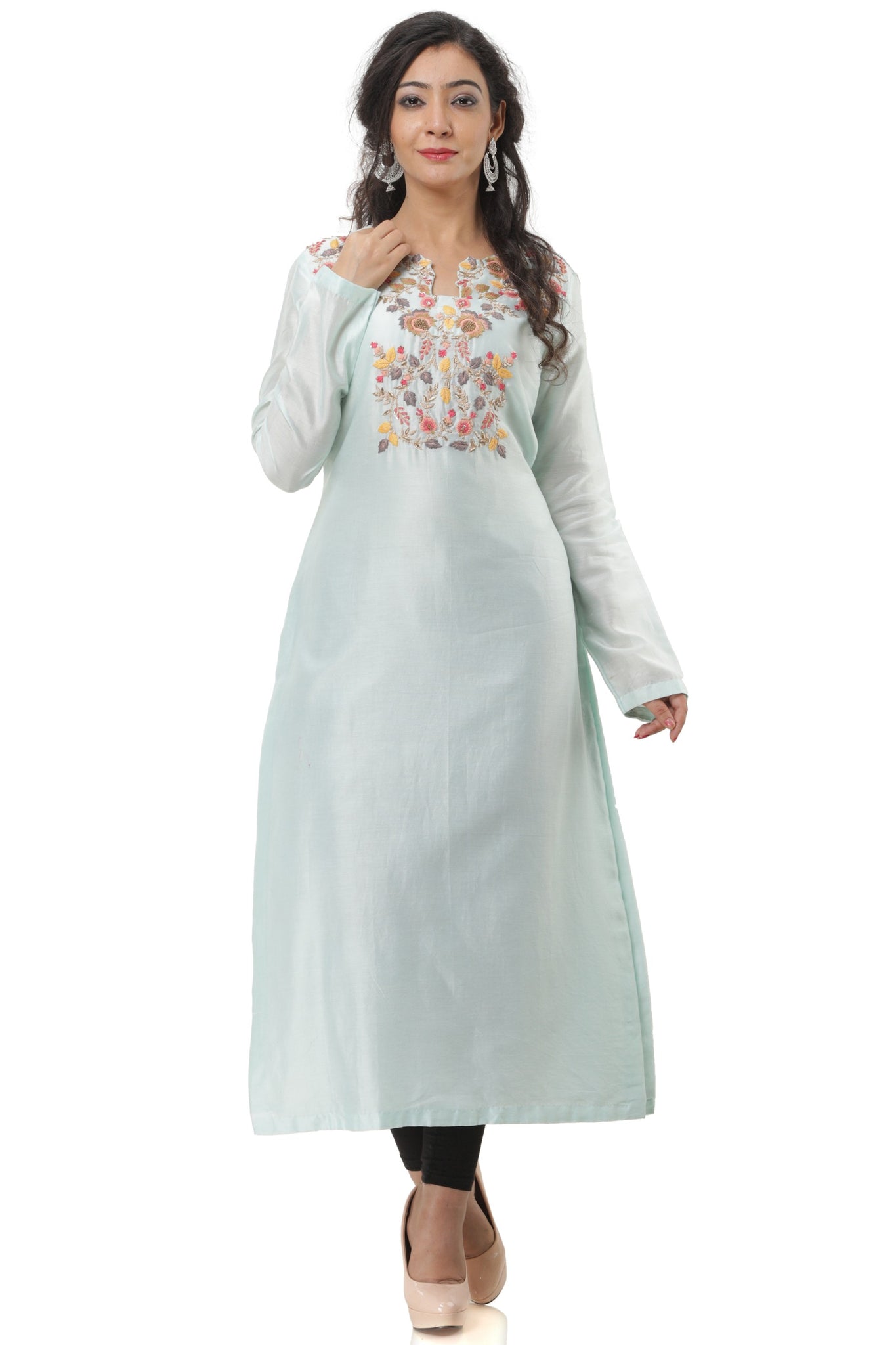Ranas Sky Blue Chanderi Kurti