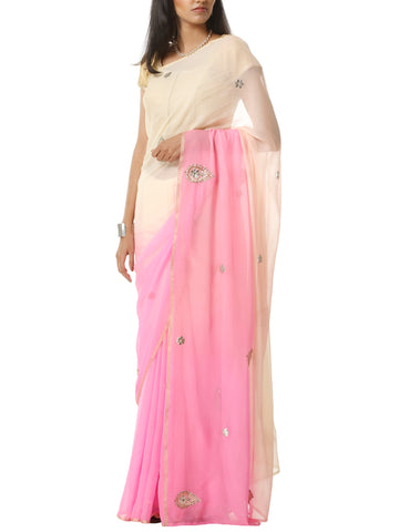 Ranas Pink Chiffon Gota Patti Saree