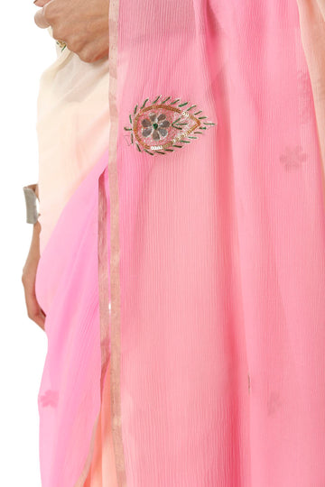 Ranas Pink Chiffon Gota Patti Saree