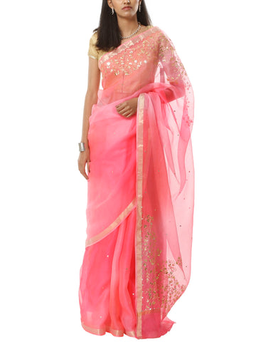 Ranas Pink Shaded Kota Silk Saree