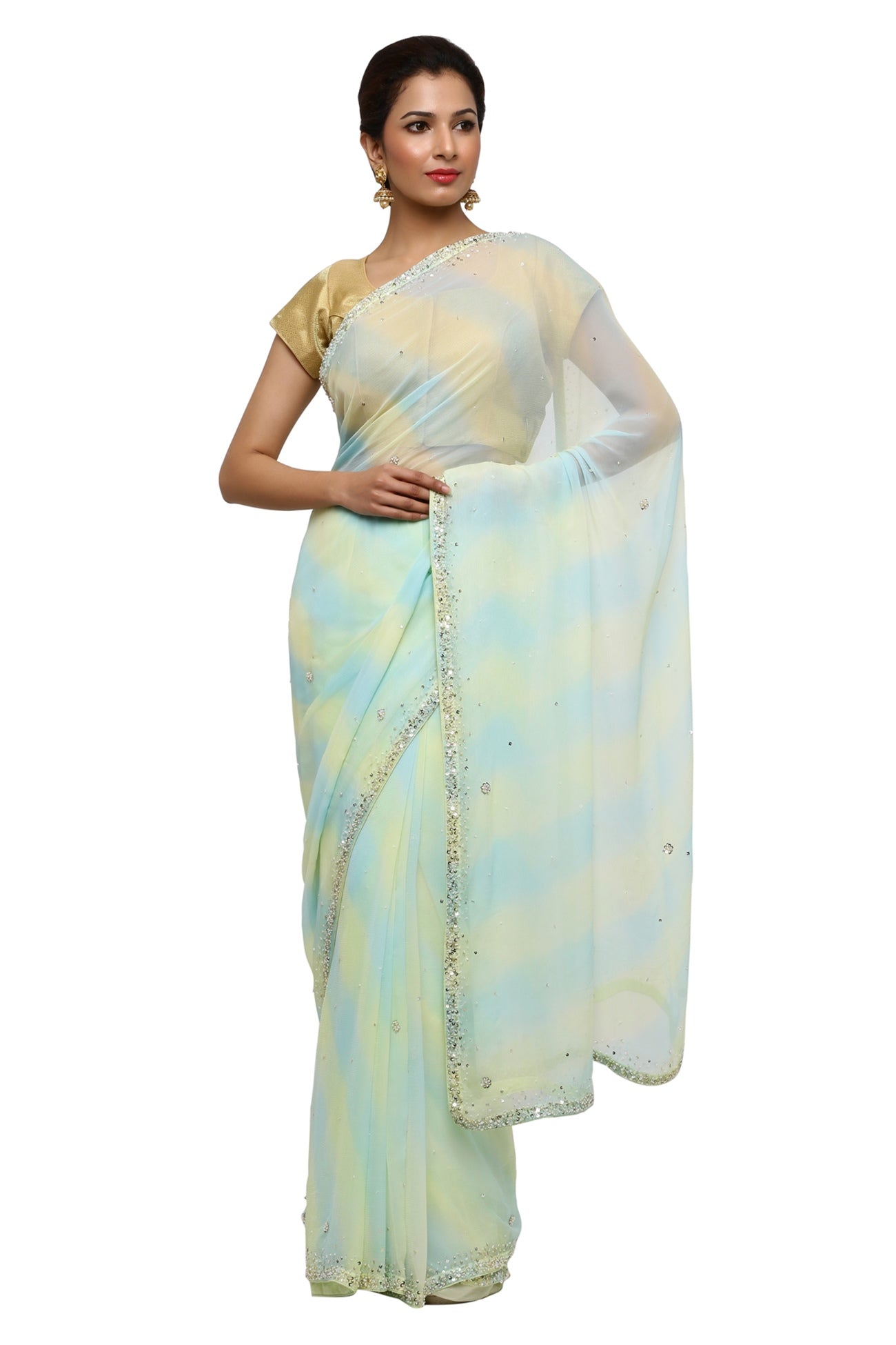 Ranas Pure Chiffon Leheriya Saree