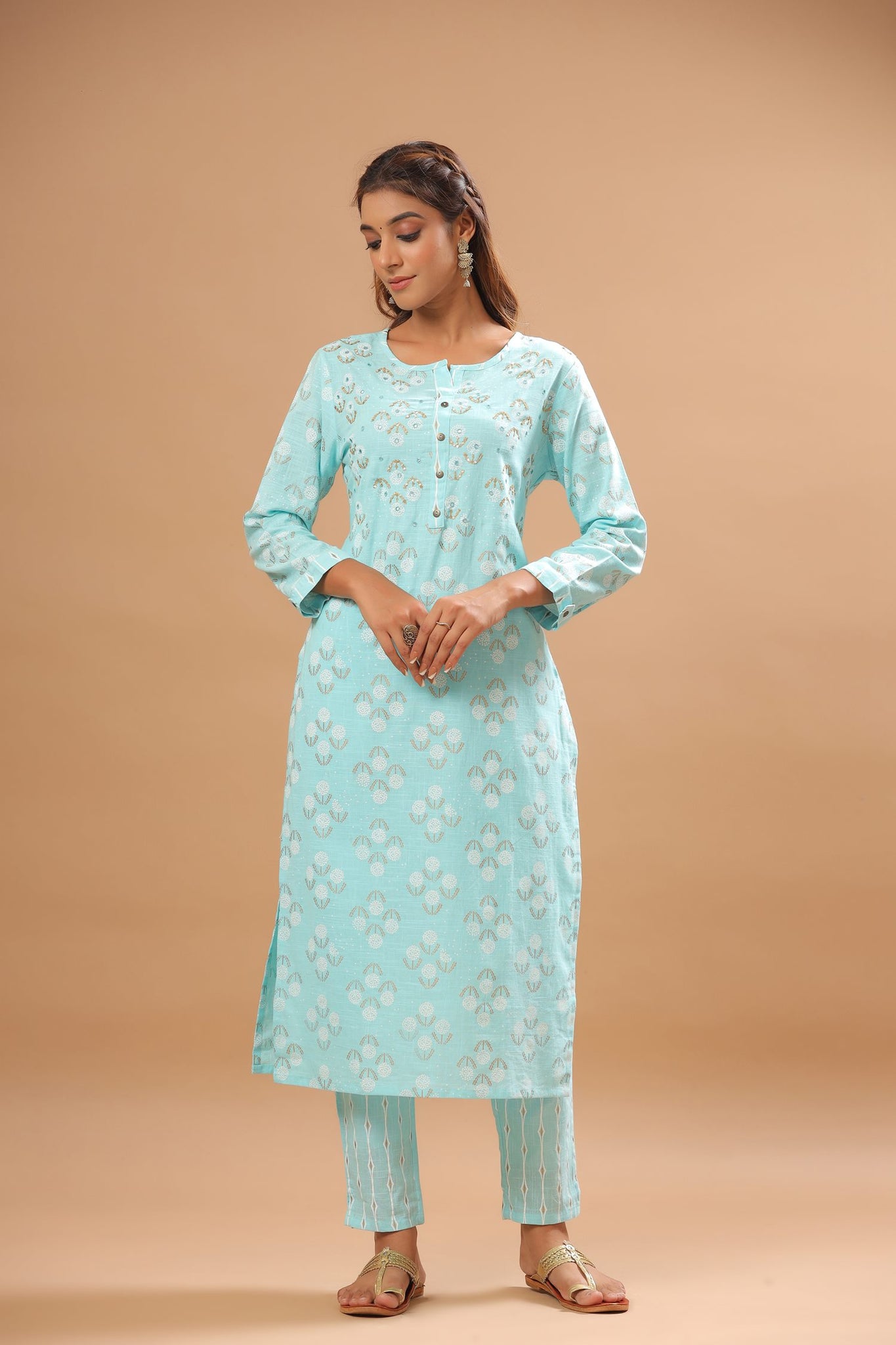 Ranas Sky Blue Cotton Kurti