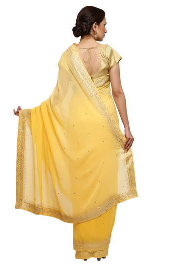 Ranas Mustard Color Georgette Saree