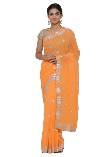 Ranas Orange Color Faux Georgette