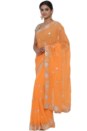 Ranas Orange Color Faux Georgette