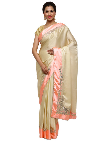 Ranas Beige Color Gota Patti Saree