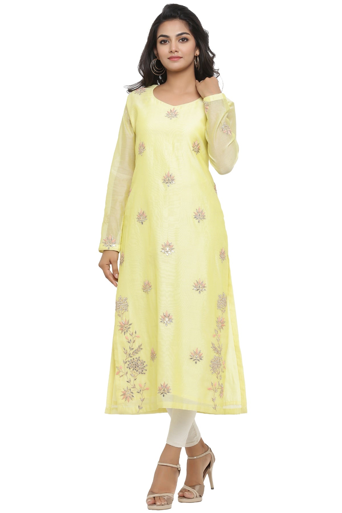 Ranas Lemon Yellow Chanderi Kurti