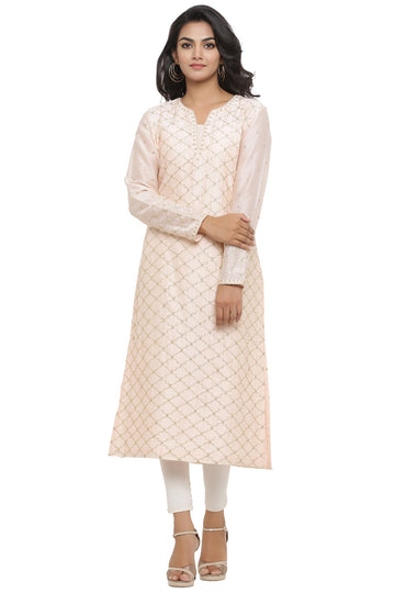 Ranas Peach Chanderi Kurti