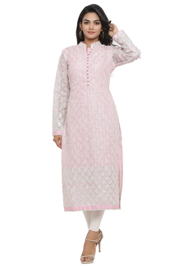 Ranas Pink Color Charki Gota Kurti