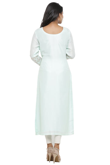 Ranas Sea Green Chanderi Kurti