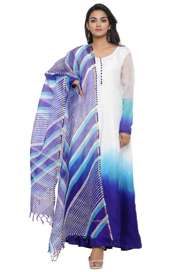 Ranas White & Blue Shaded Suit