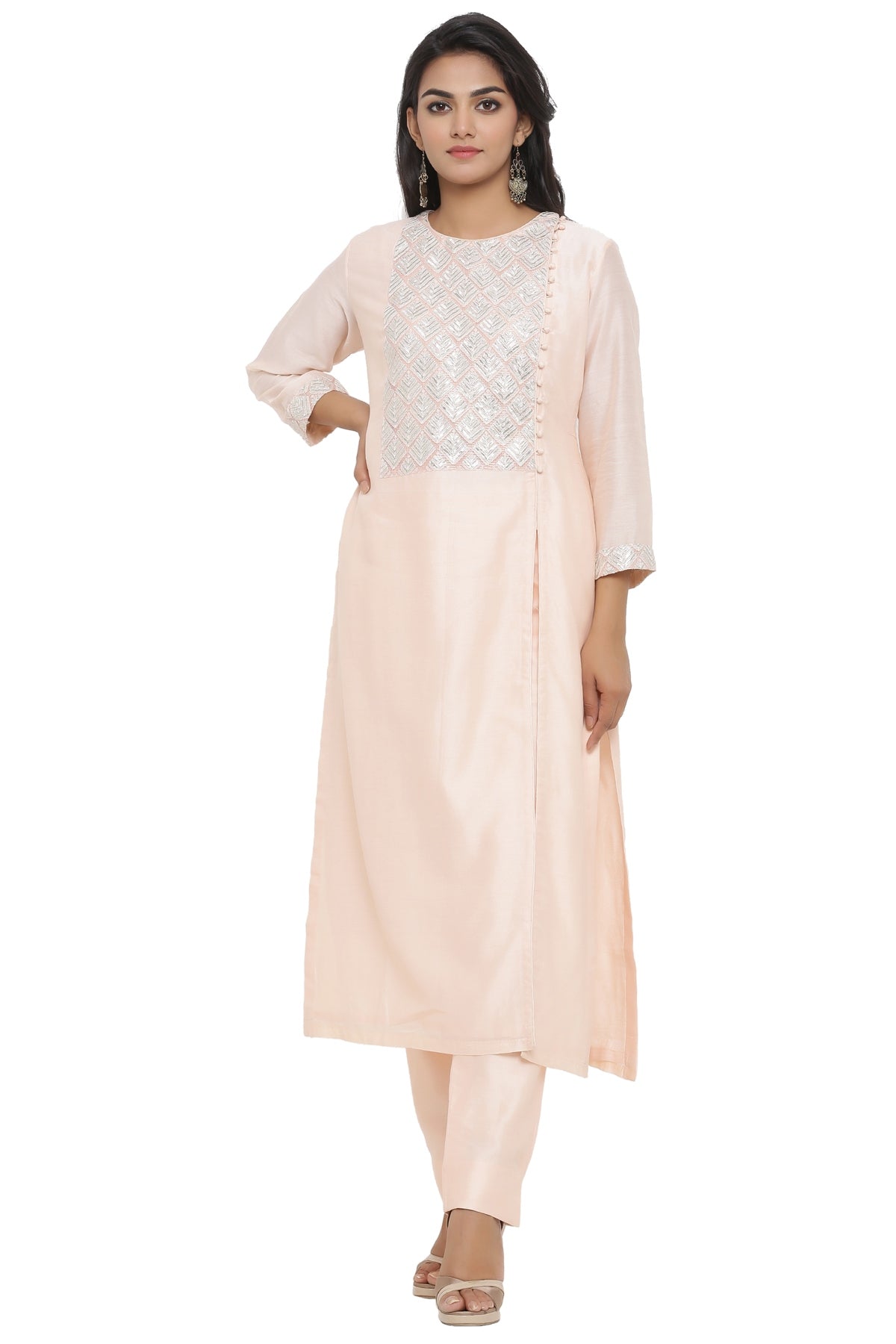 Ranas Peach Color Charki Gota Suit