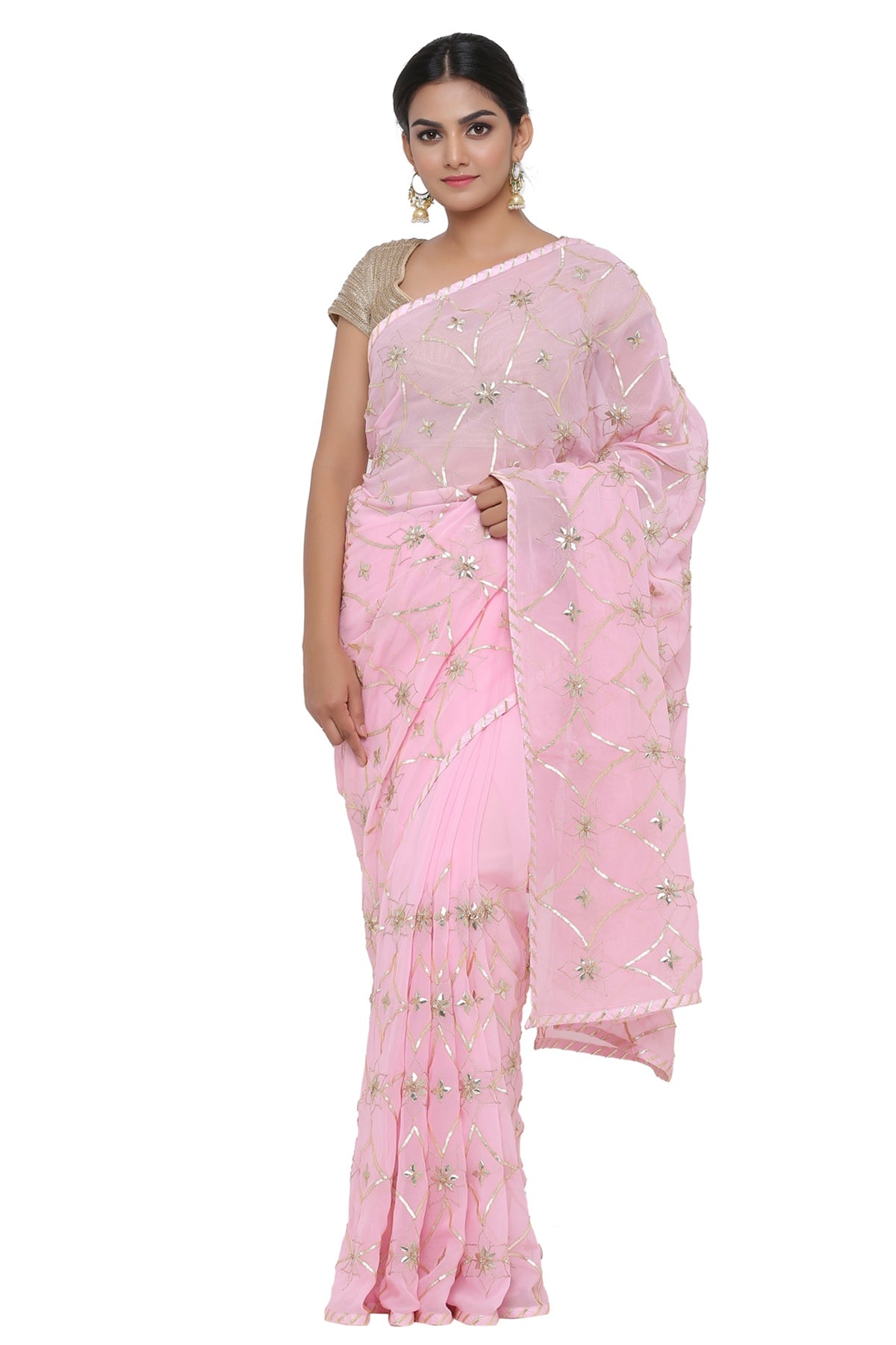 Ranas Light Pink Gota Patti Saree