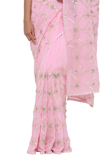 Ranas Light Pink Gota Patti Saree