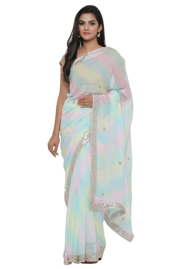 Ranas Multi Color Leheriya Saree