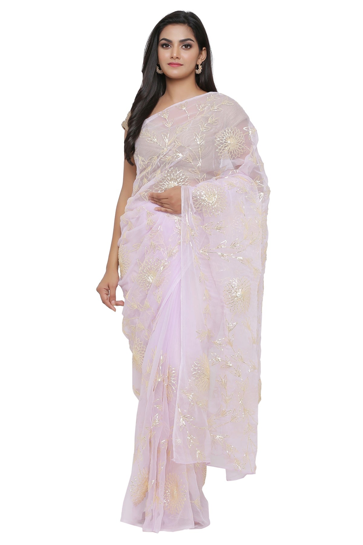 Ranas Mauve Color Faux Chiffon Saree