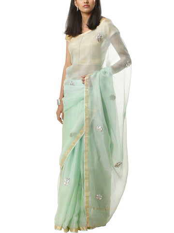 Ranas Sea Green Kota Silk Saree