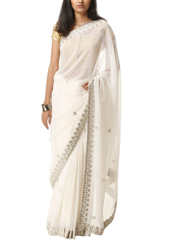 Ranas Off White Gota Patti Saree