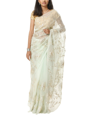 Ranas Sea Green Sikiya Gota Saree