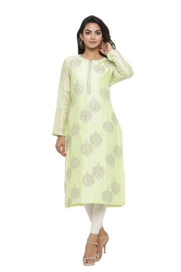 Ranas Light Green Chanderi Kurti