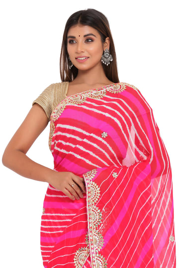 Ranas Rani & Red Leheriya Saree