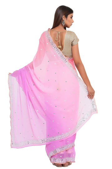 Ranas Mirror work Chiffon Saree