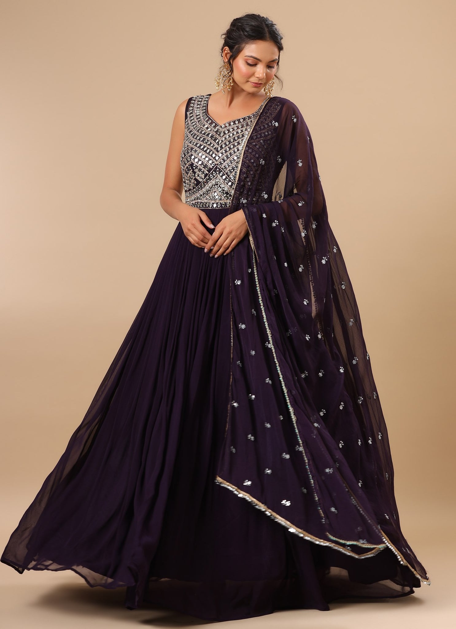 Ranas Purple Color Designer Gown