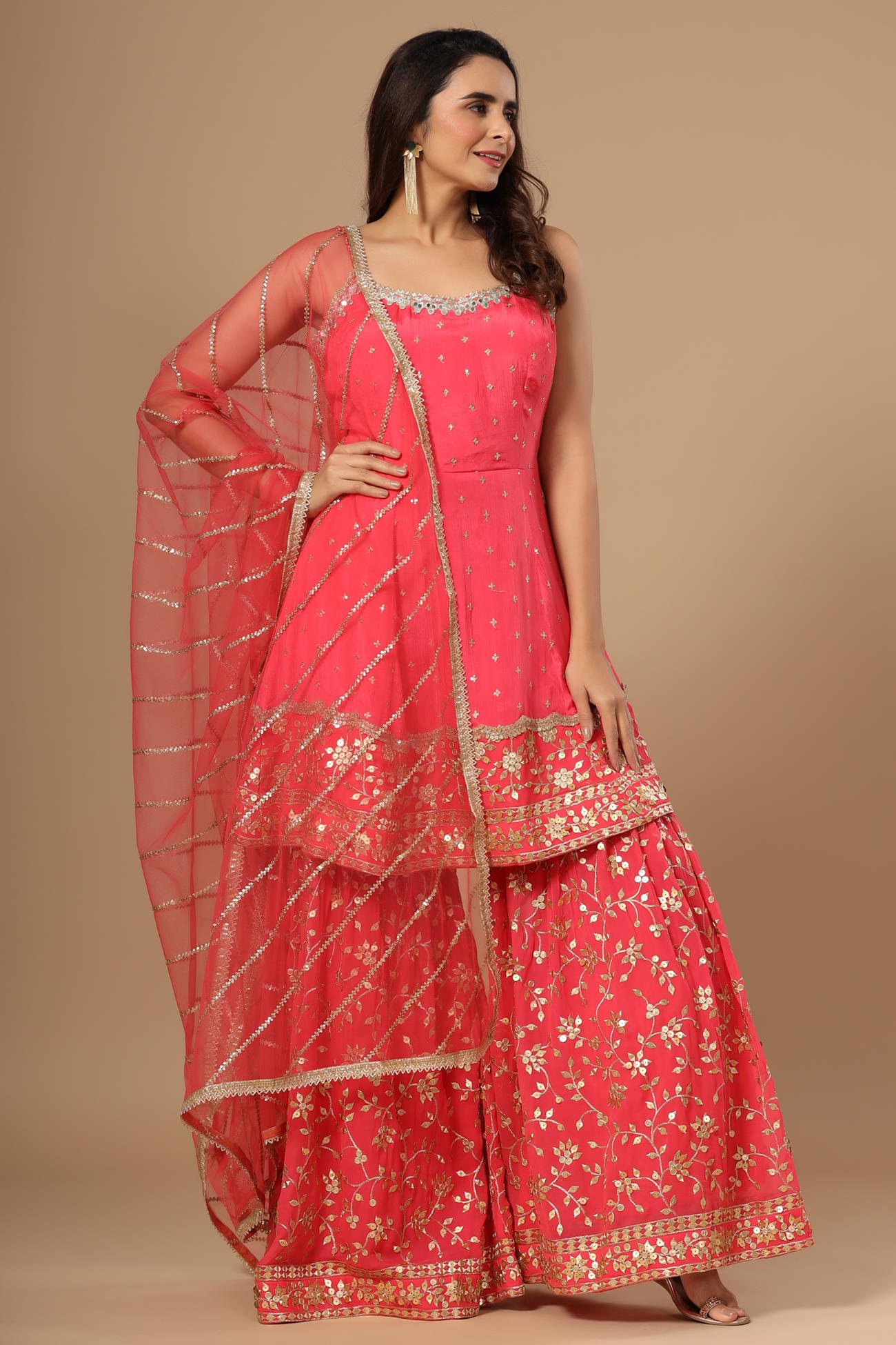 Ranas Fuscia Color Designer Sharara