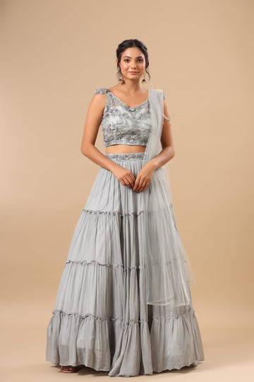 Ranas Grey Color Designer lehenga