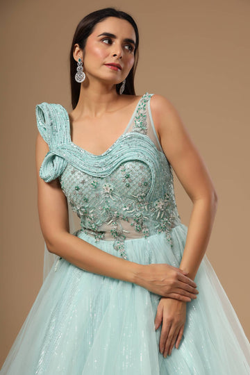 Ranas Sky Blue Designer Gown