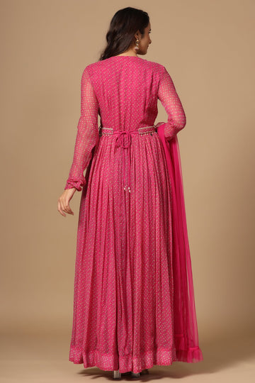 Ranas Pink Printed Gown