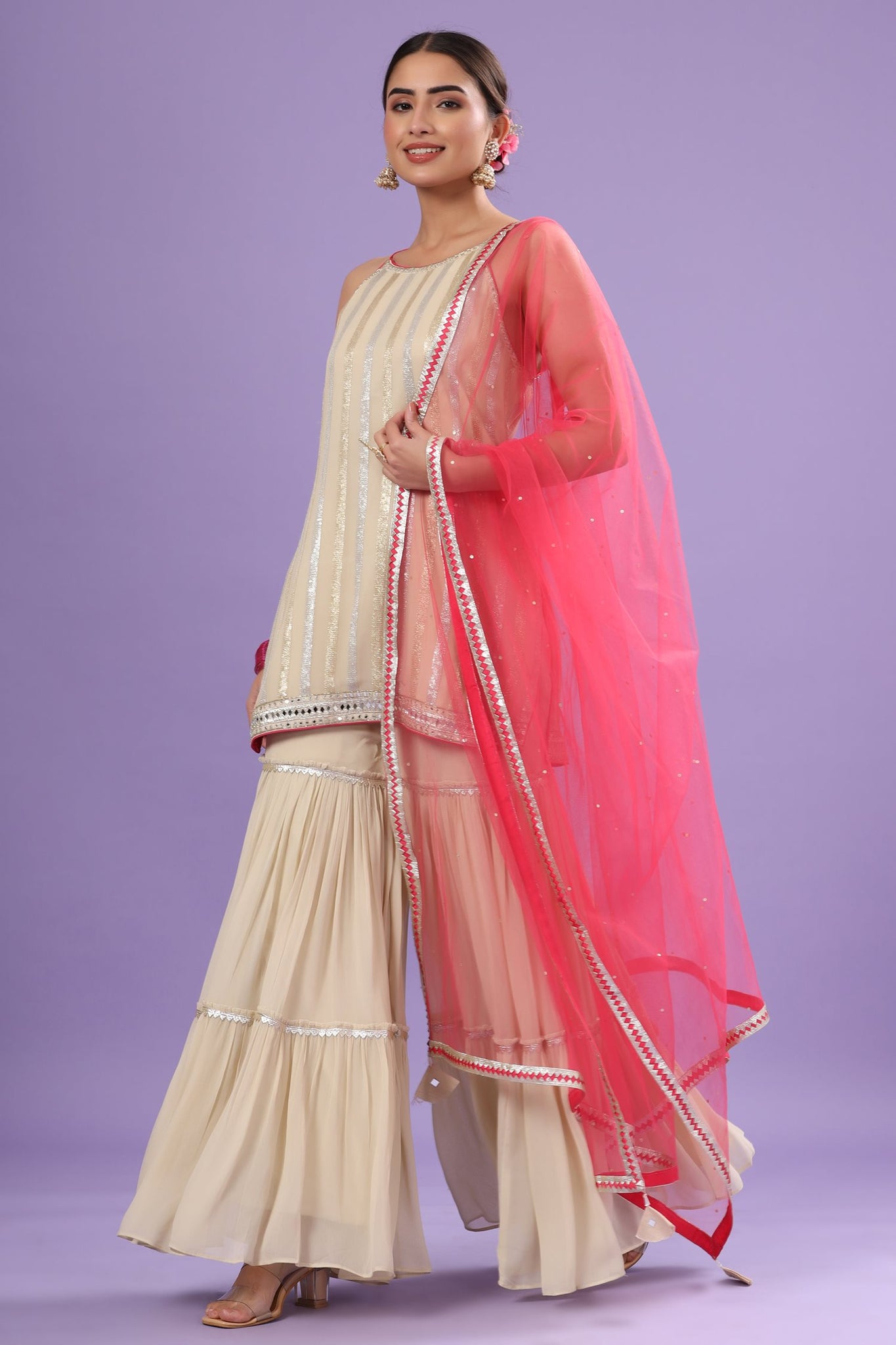 Ranas Off white Designer Sharara