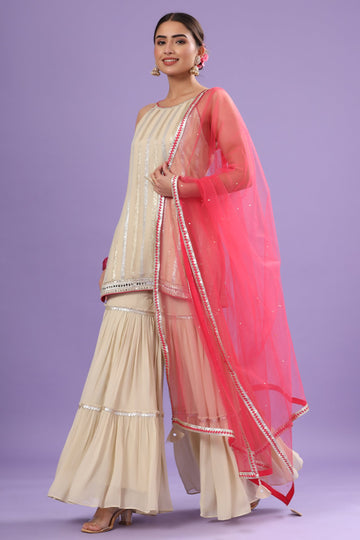 Ranas Off white Designer Sharara