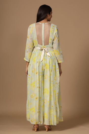 Ranas Yellow Floral Designer Gown