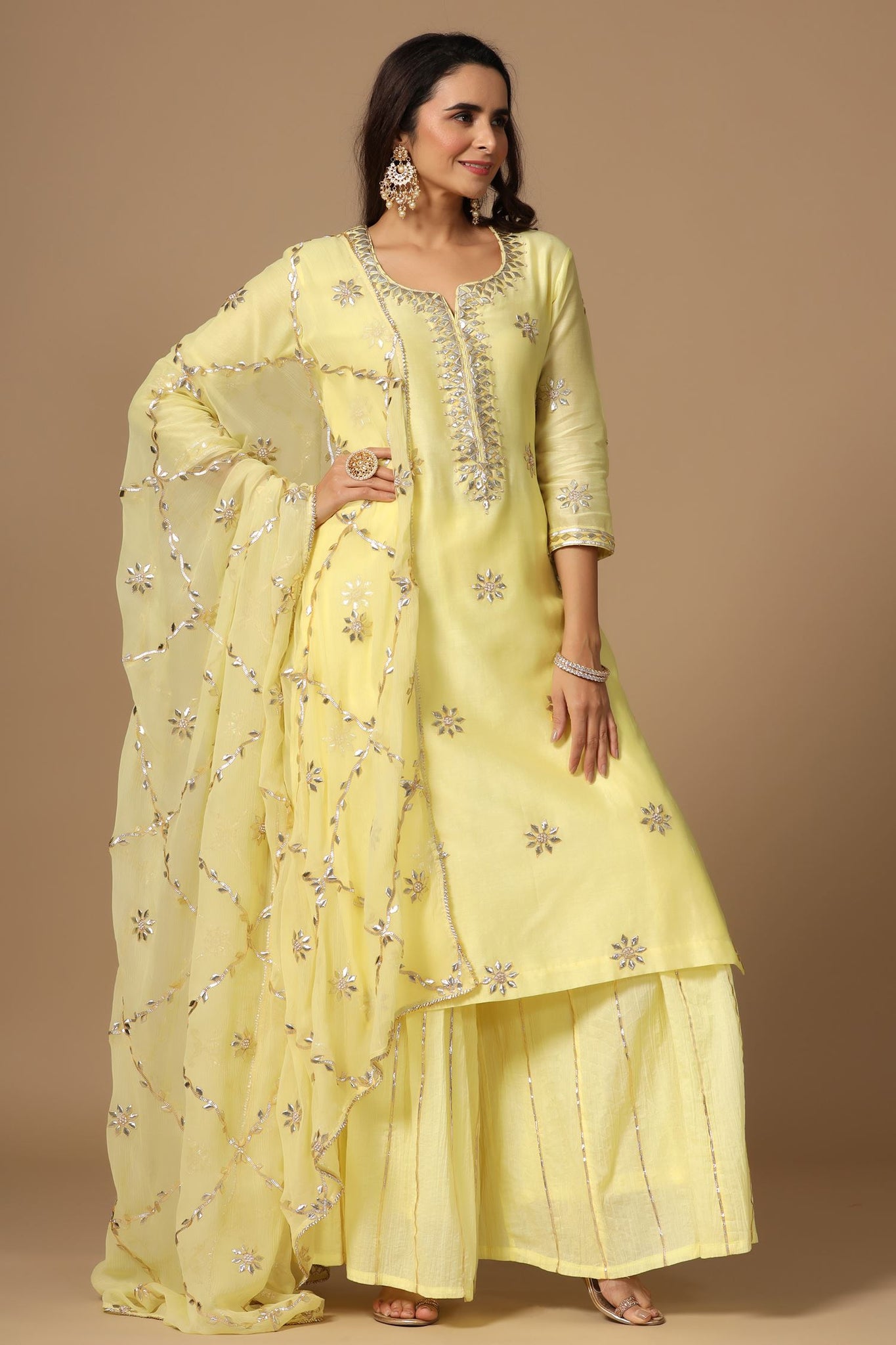 Ranas Yellow Color Designer Sharara