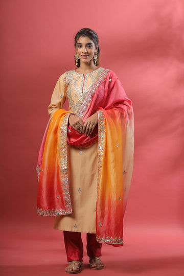 Ranas  Light Brown Gota patti Suit