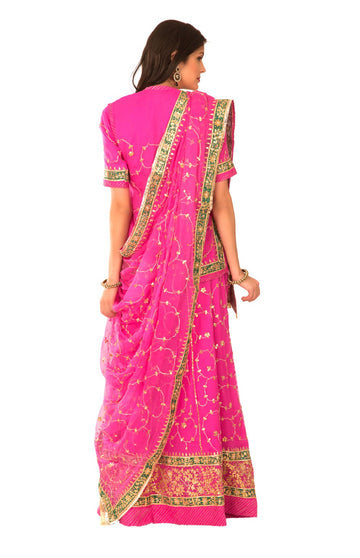 Ranas Pink Georgette Gota Patti  Sequins Salma Work Rajputi Poshak