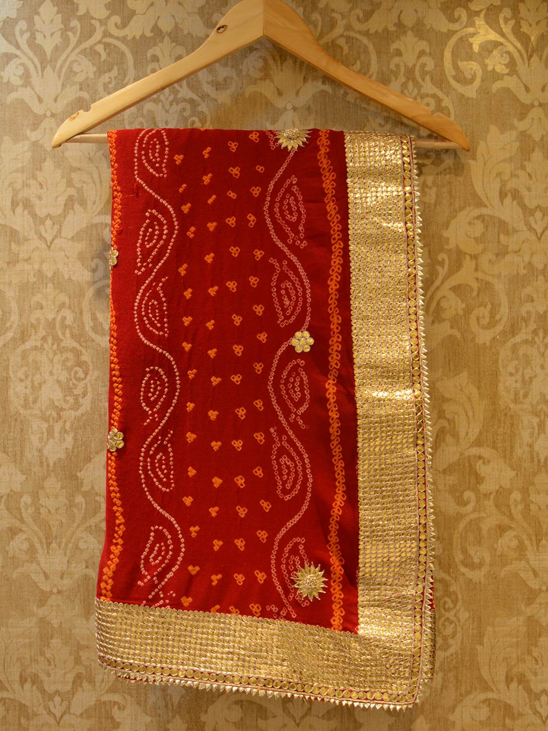 Ranas Red Bandhej Saree