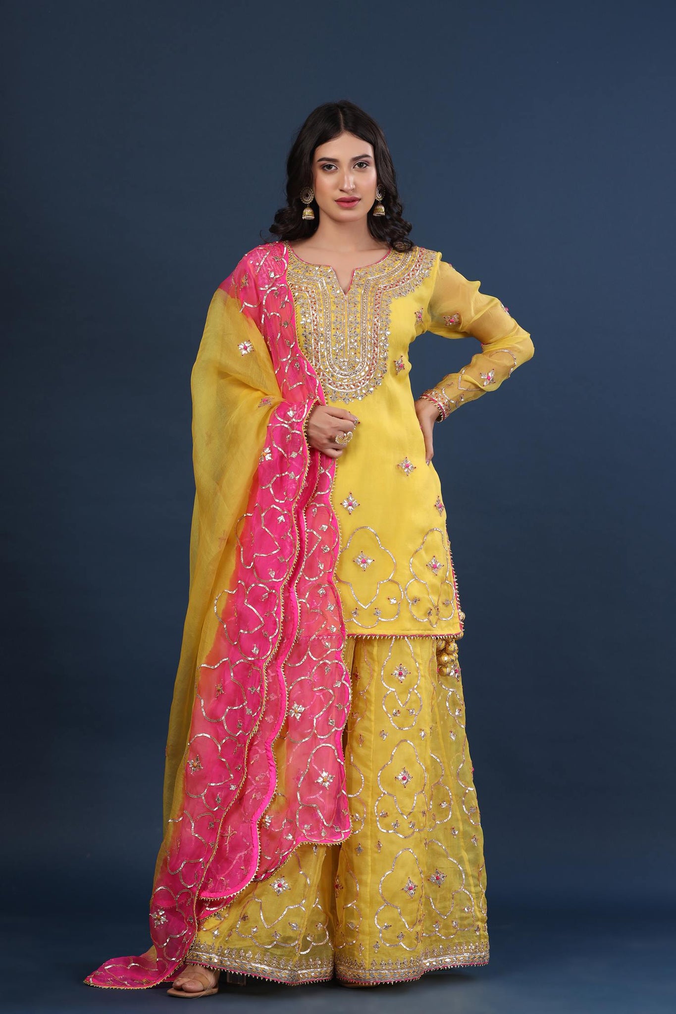 Ranas Yellow color gota patti Sharara